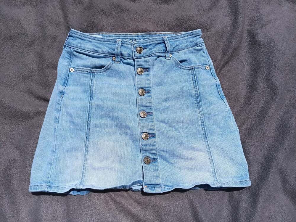 American Eagle Super Stretch Hi Rise A Line Denim Skirt Women’s Size 2 Blue
